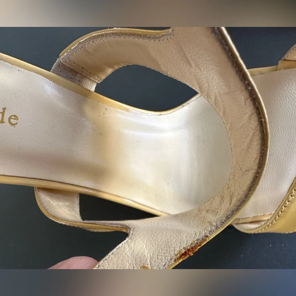 Kate Spade Clume  Beige Rainbow Wedge Sandal -‎ Size 8